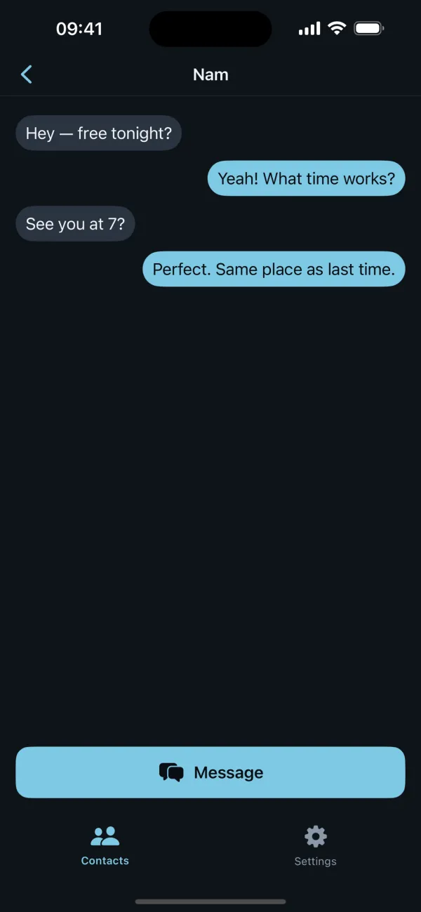 An encrypted chat