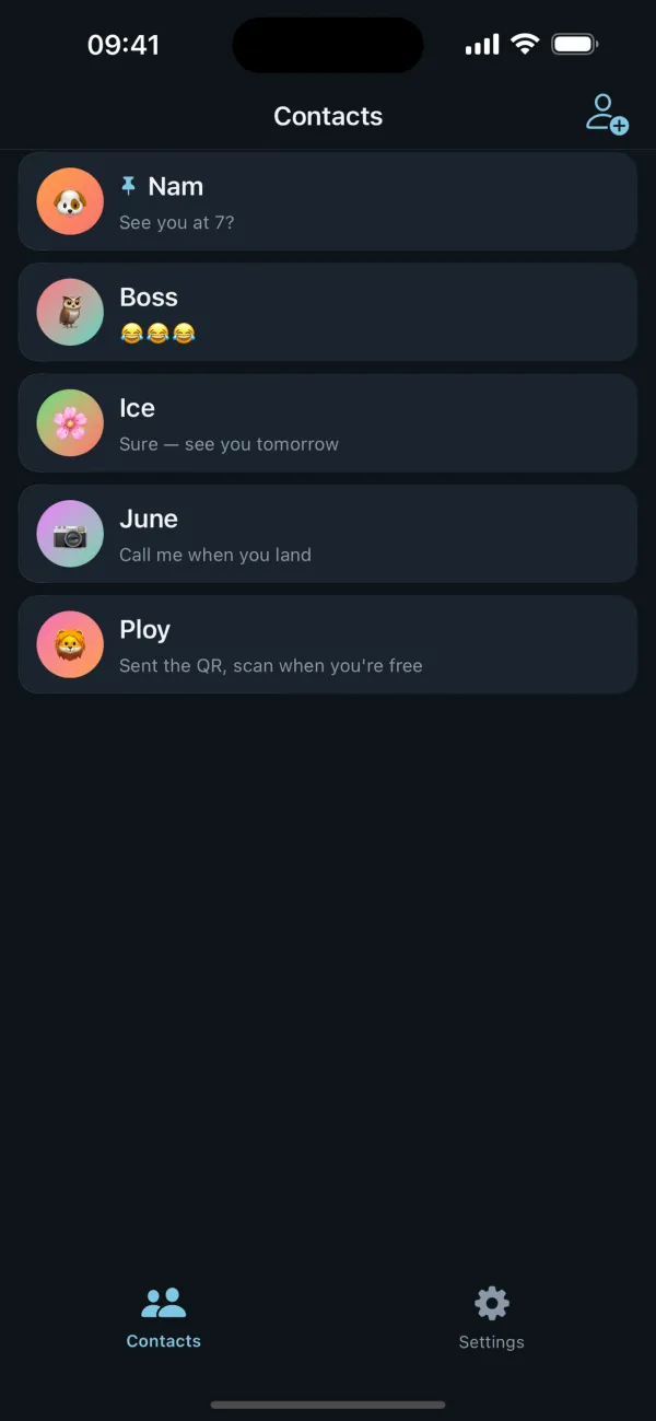 The Contacts list